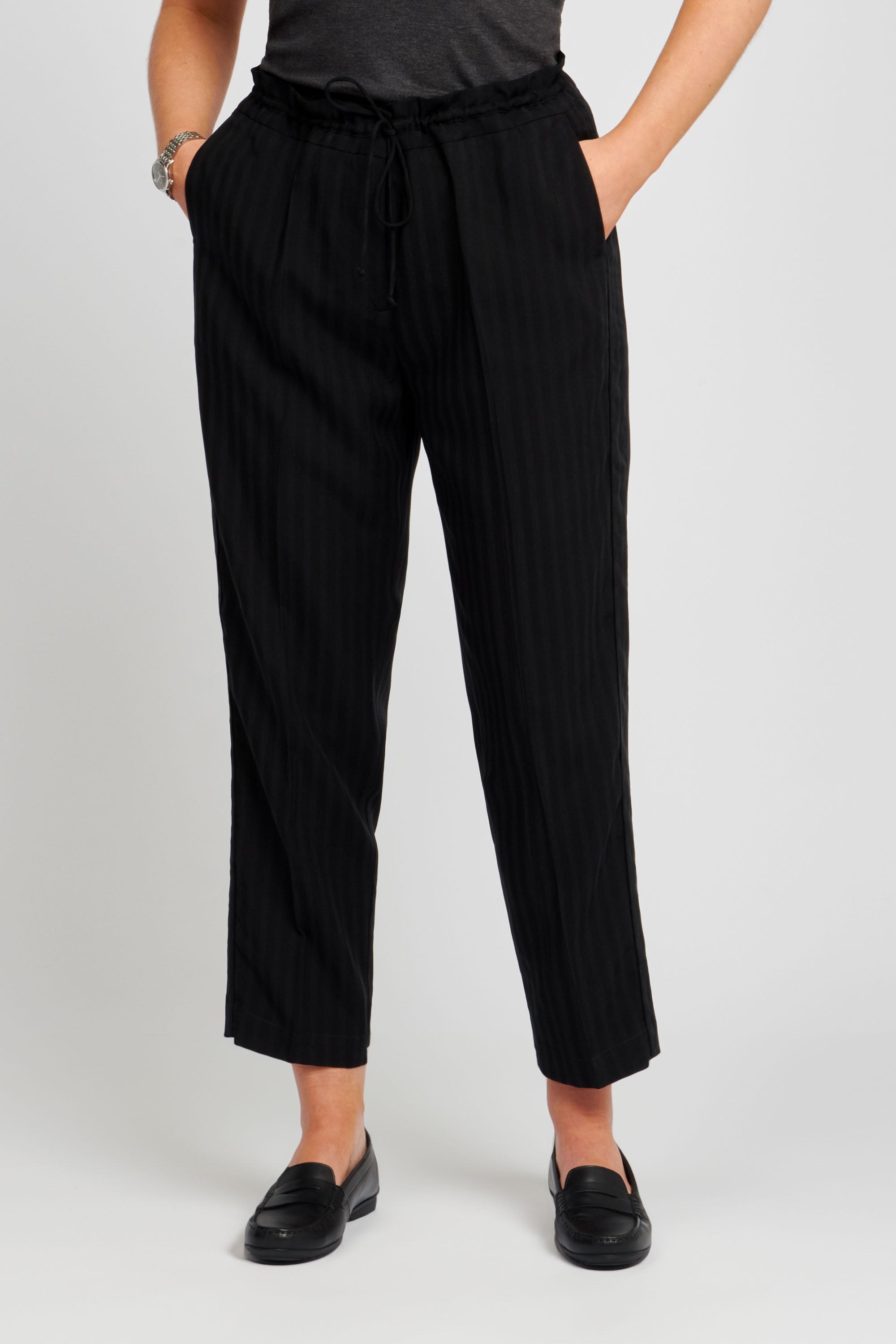 Black Tencel Trousers