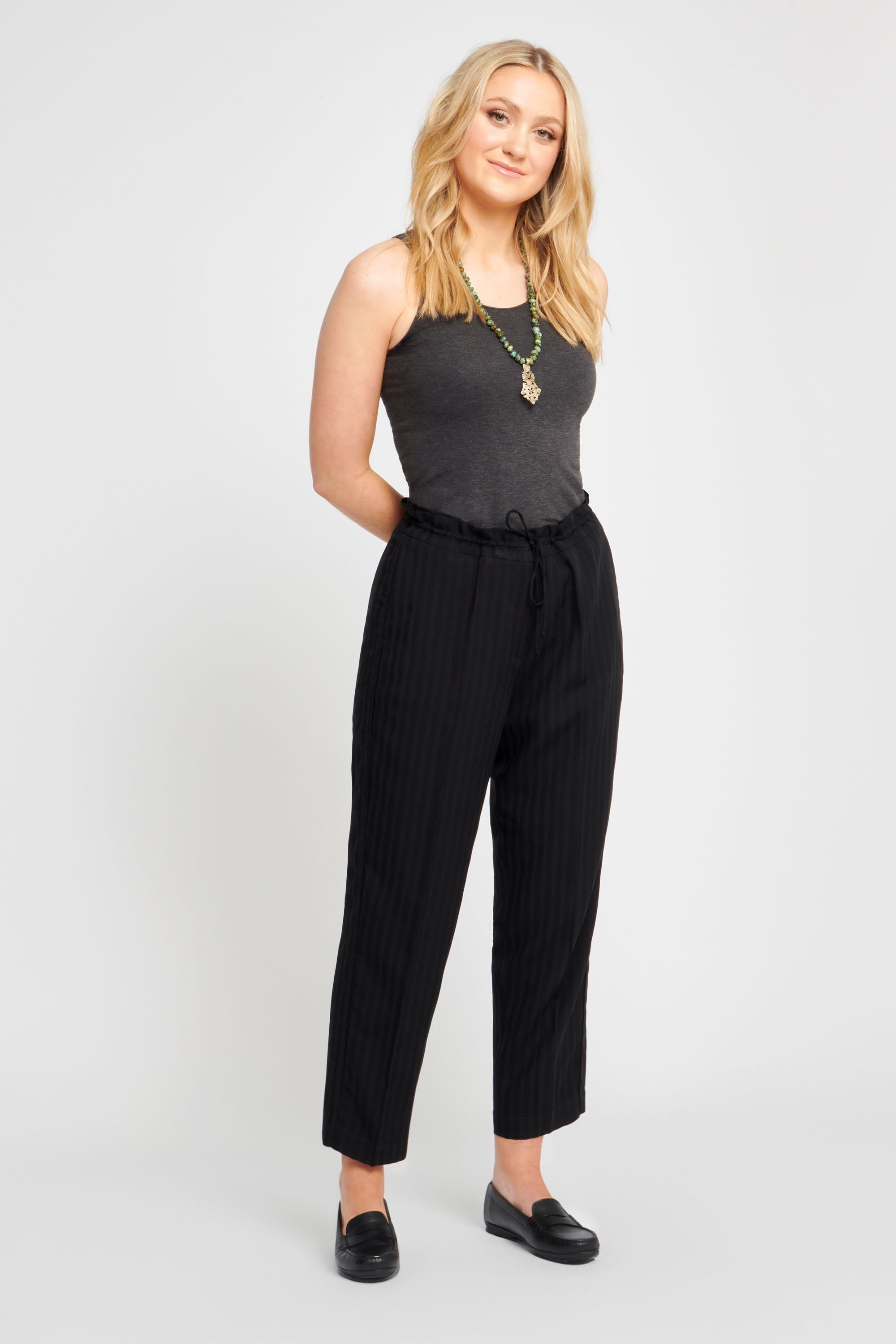 Black Tencel Trousers