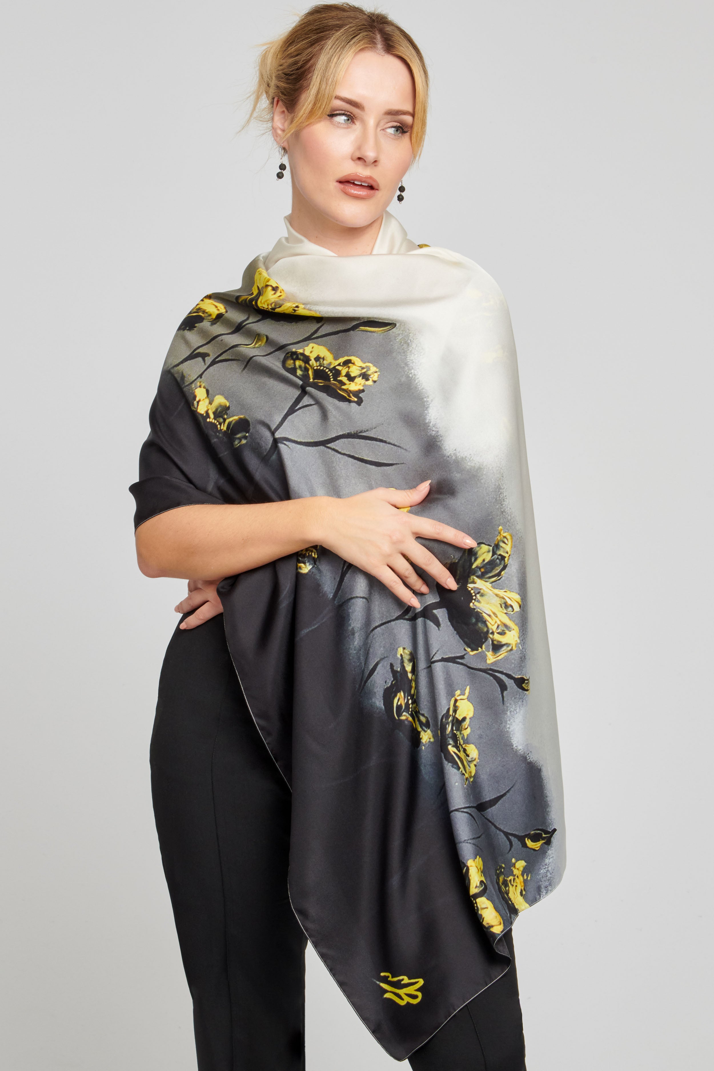 Poppy Print Silk Scarf