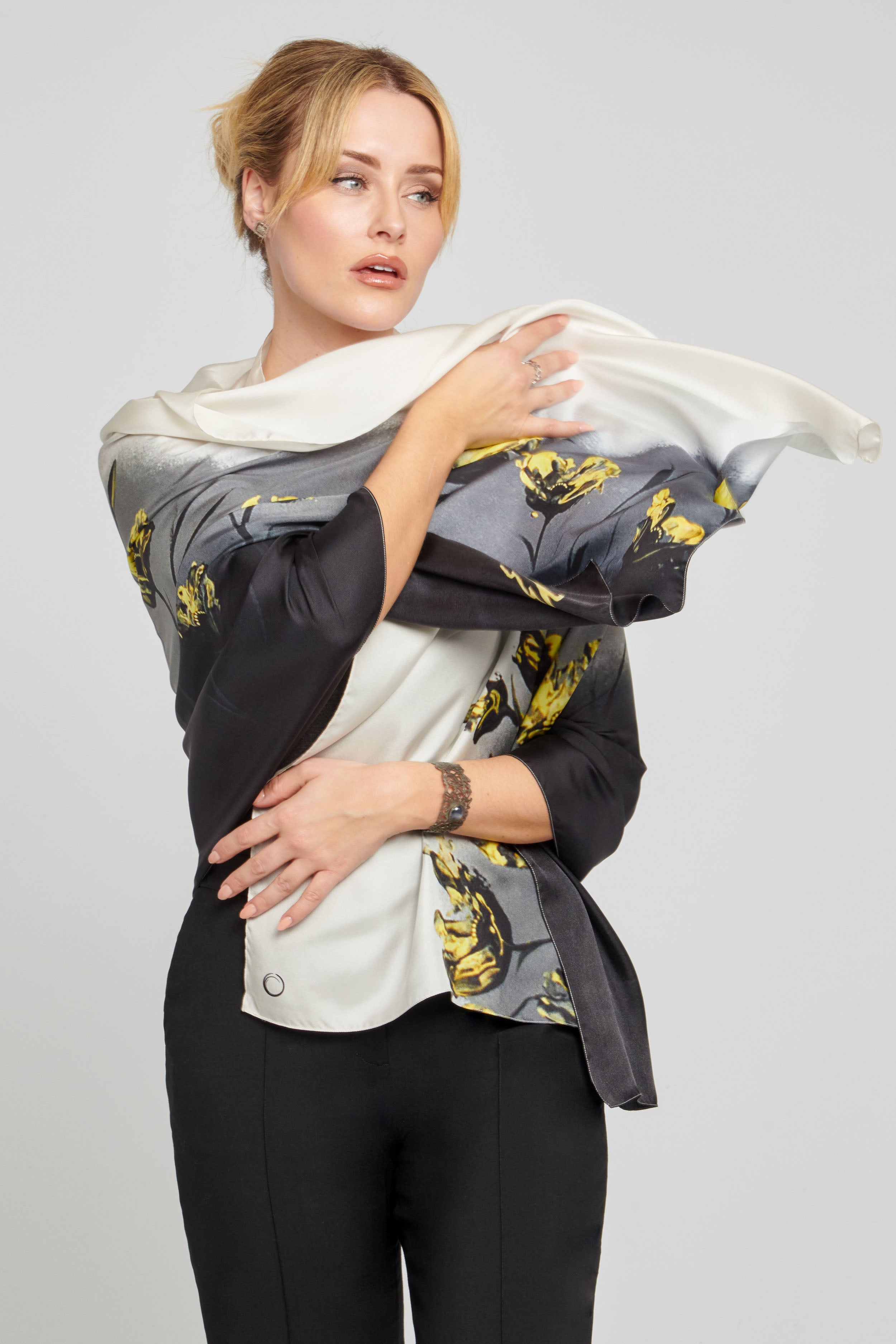 Poppy Print Silk Scarf