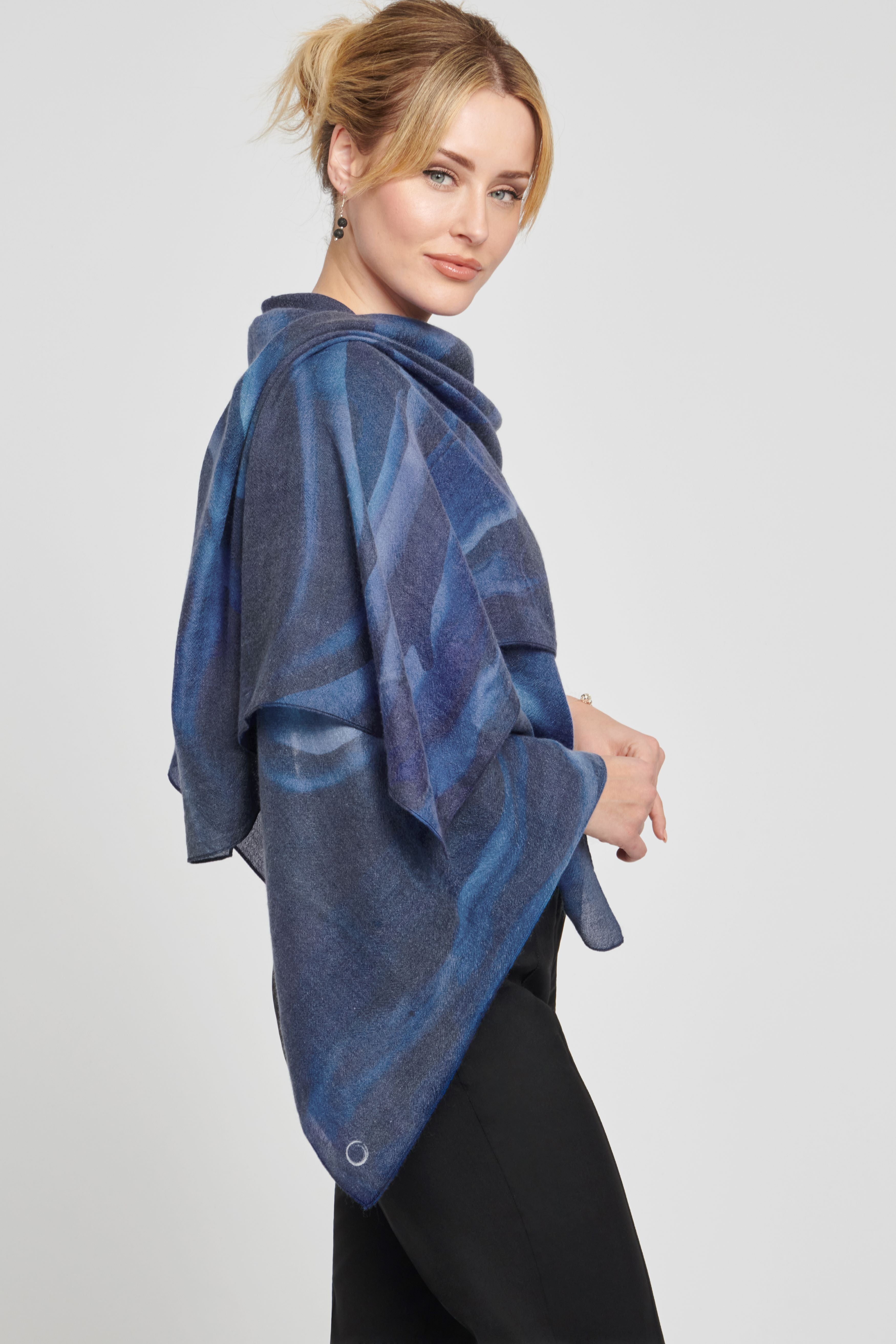 Water-Print Cashmere Scarf