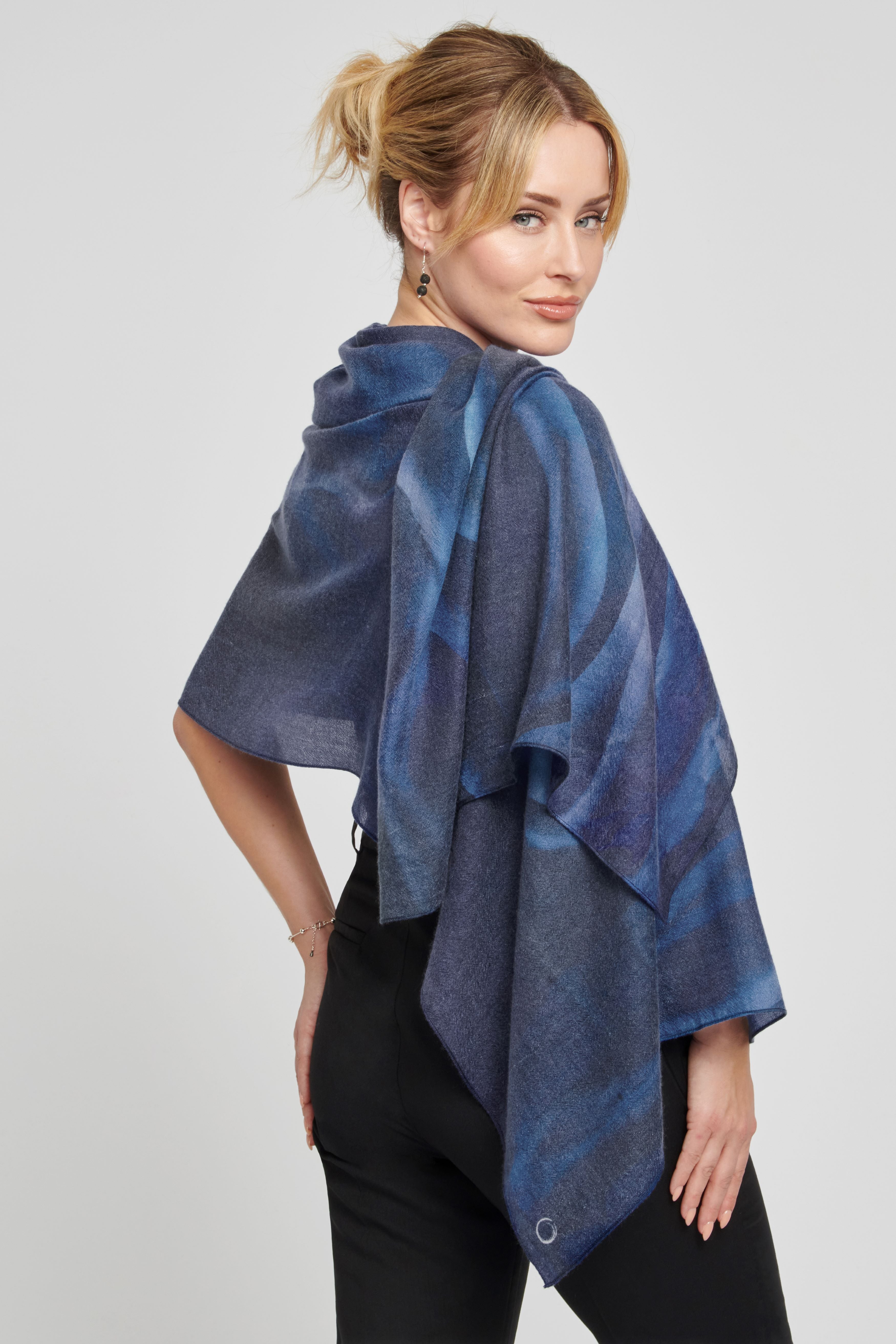 Water-Print Cashmere Scarf