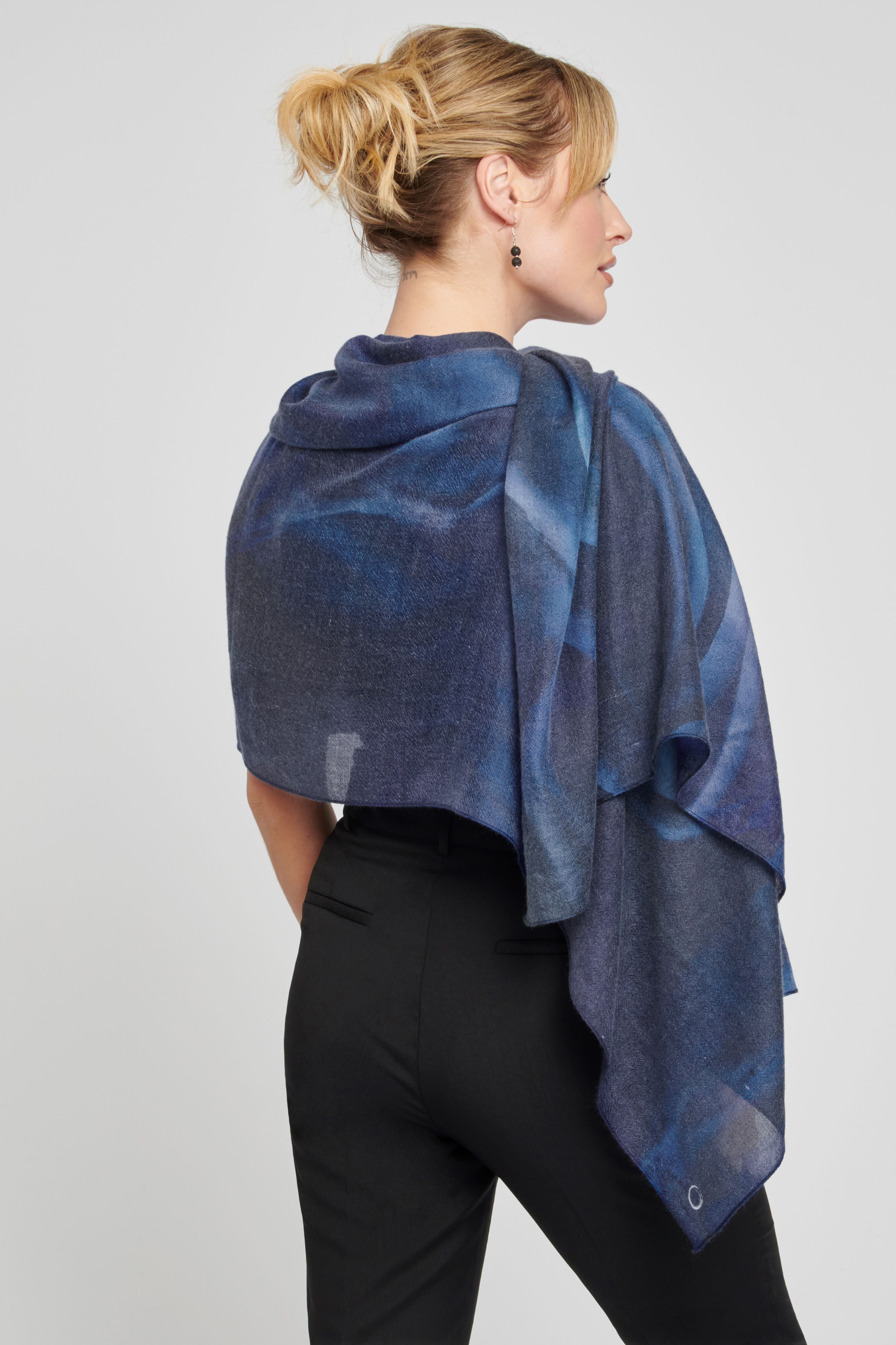 Water-Print Cashmere Scarf