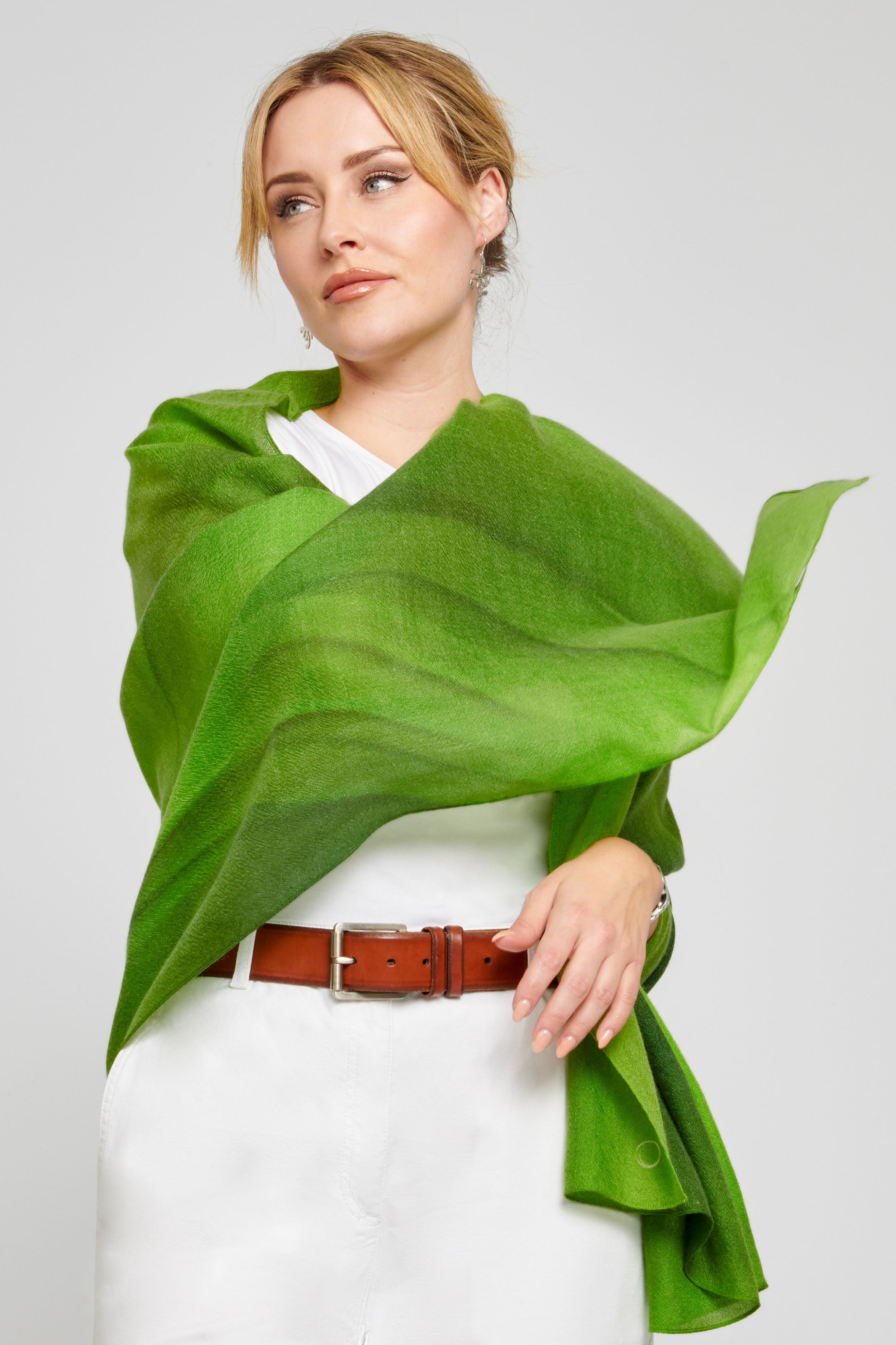 Earth-Print Cashmere Scarf