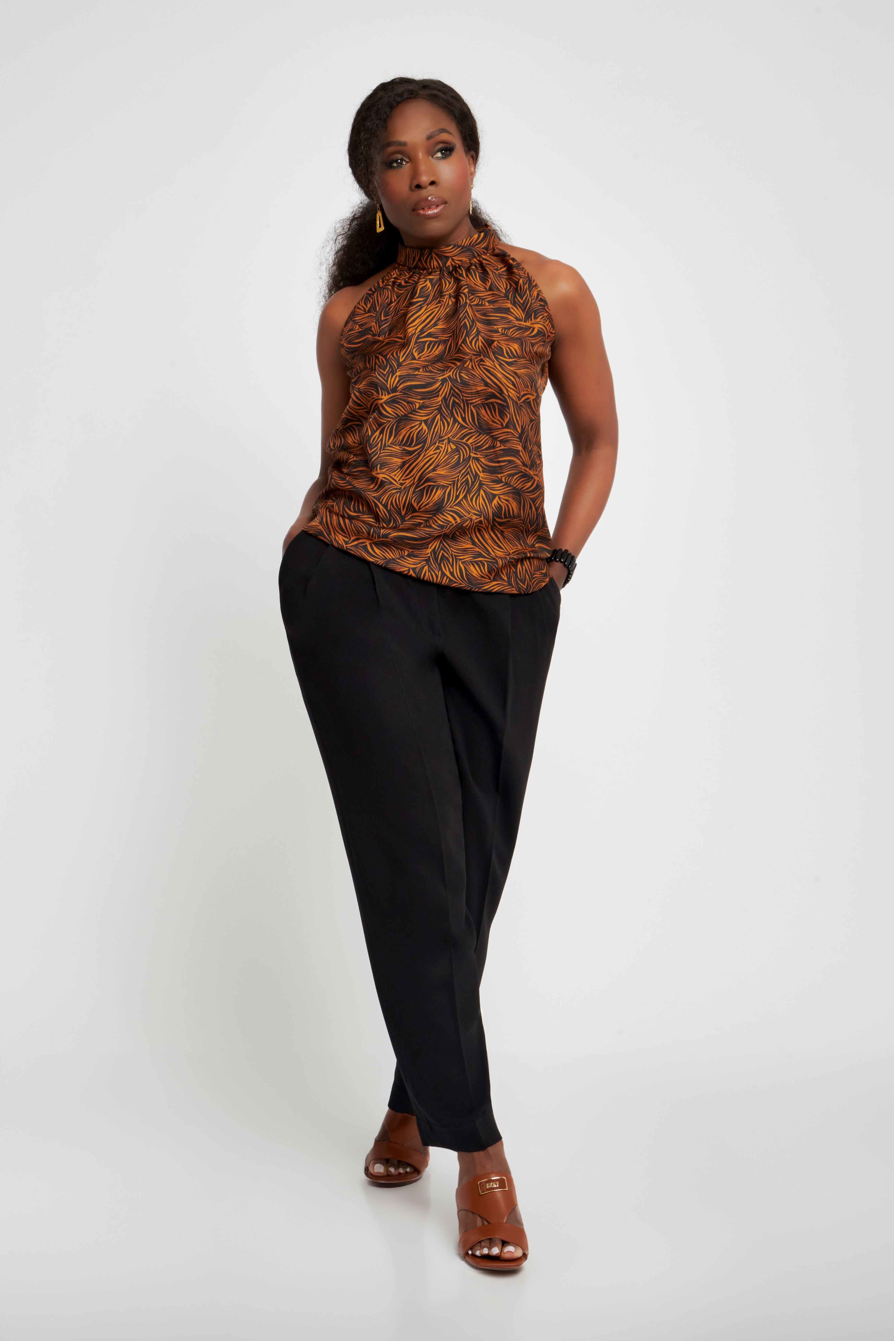 Tiger Print Silk Blouse