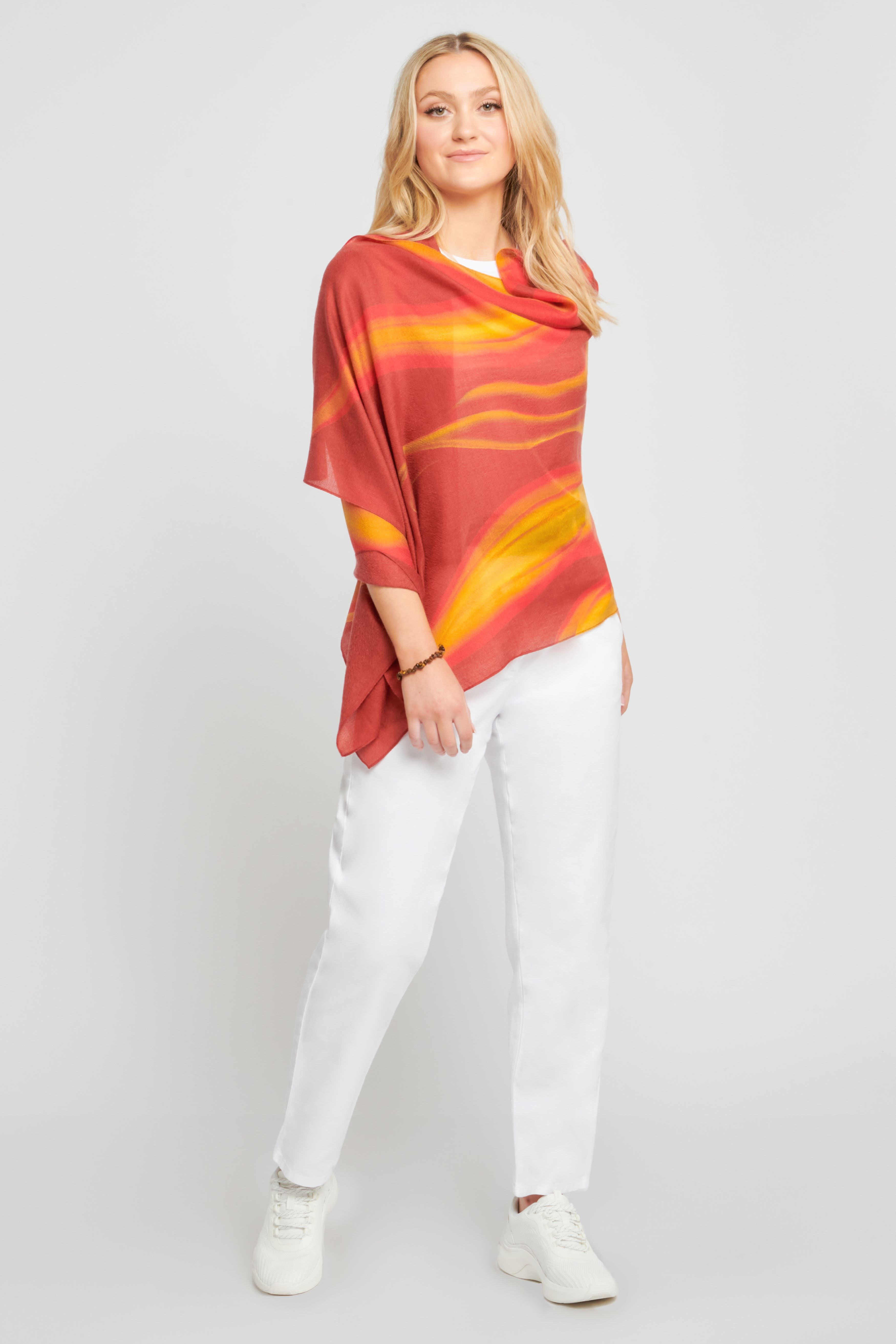 Fire-Print Cashmere Scarf