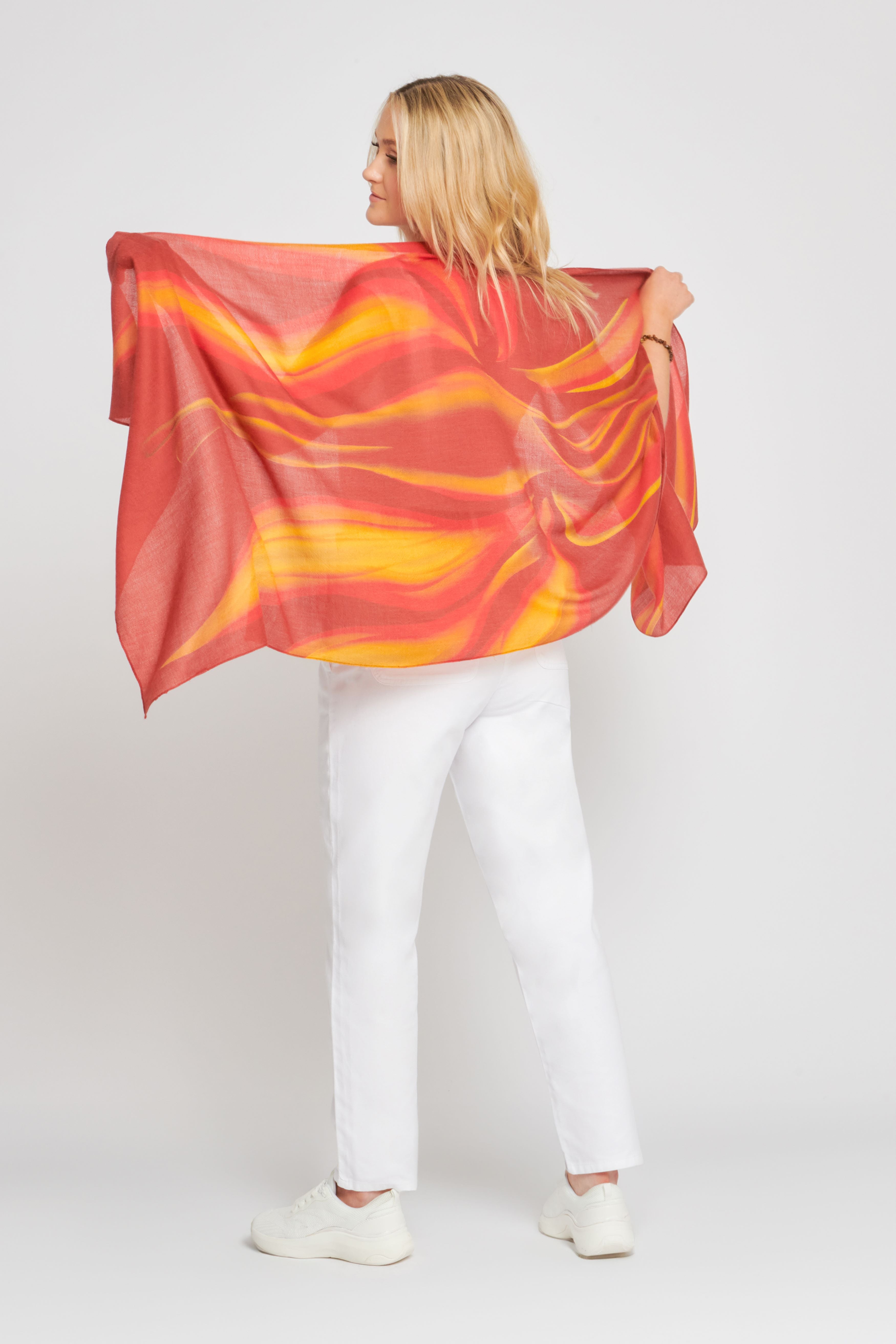 Fire-Print Cashmere Scarf