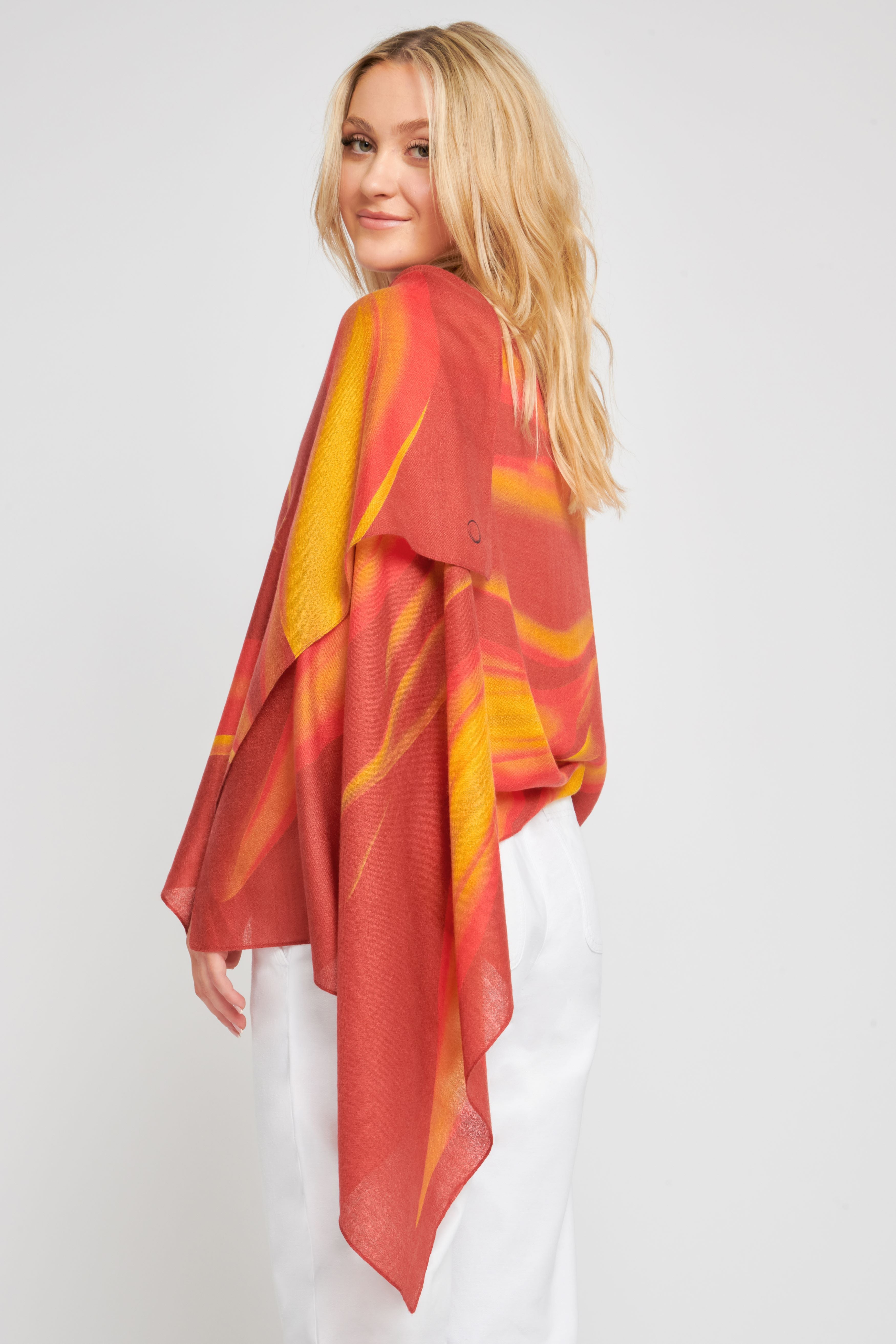 Fire-Print Cashmere Scarf