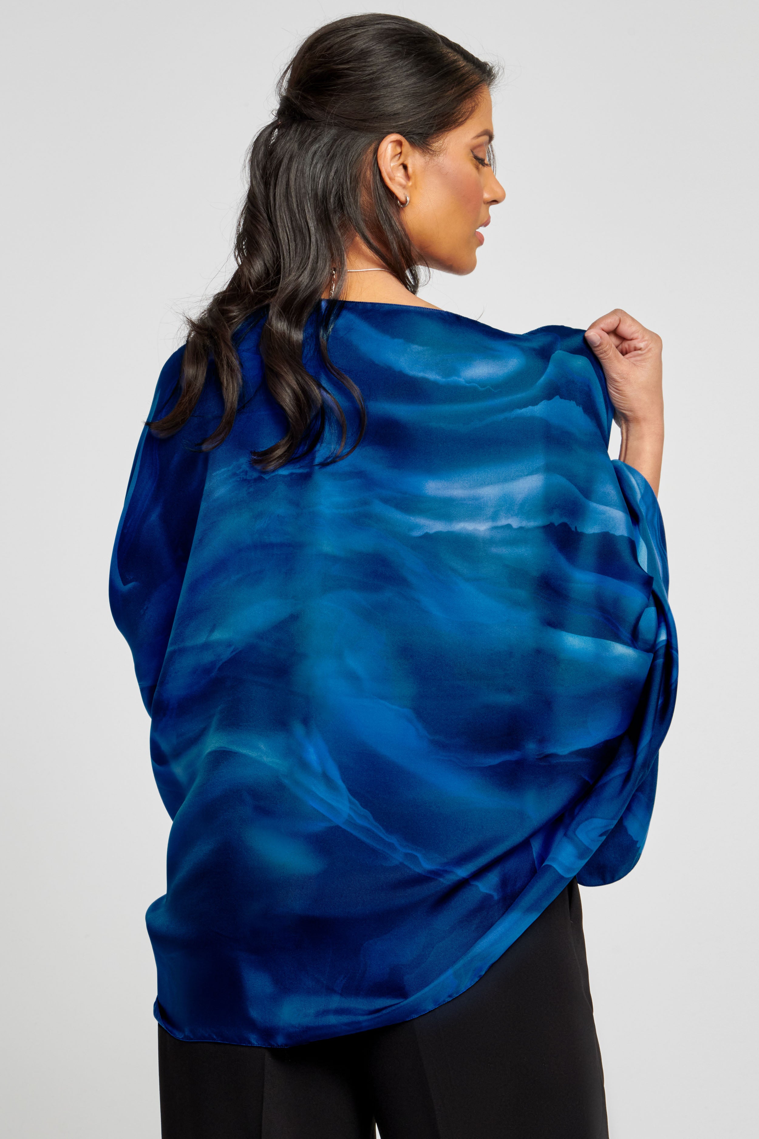 Water-Print Silk Scarf