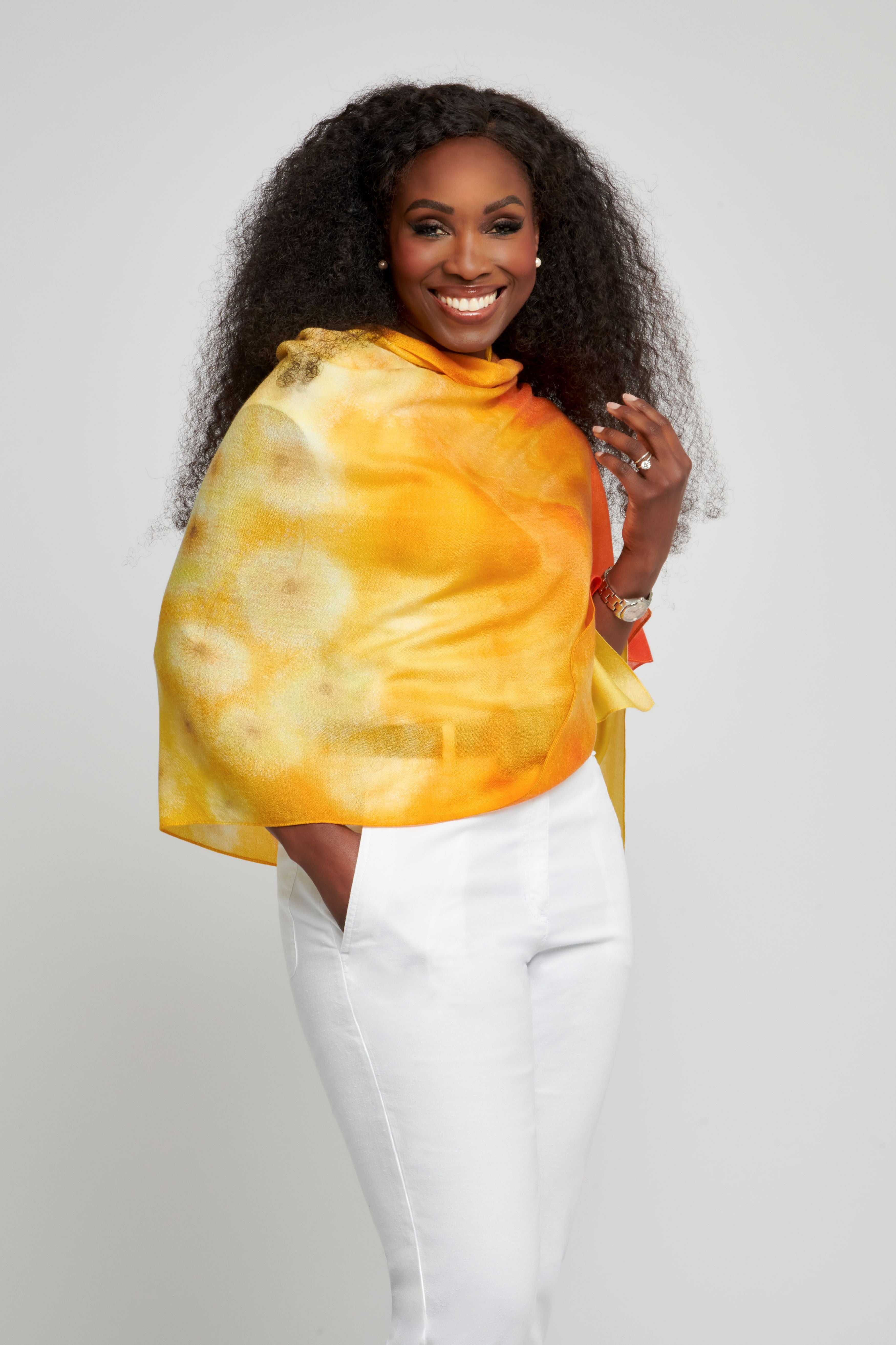 Wind-Print Cashmere Scarf