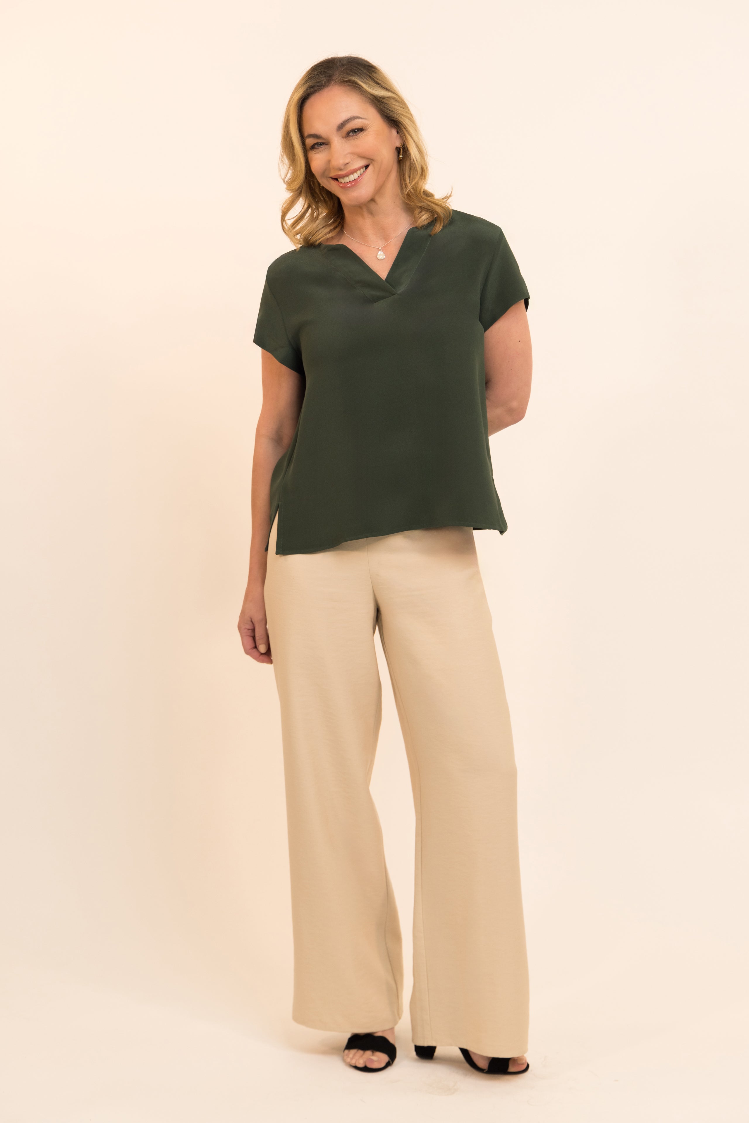 Green Silk Blouse