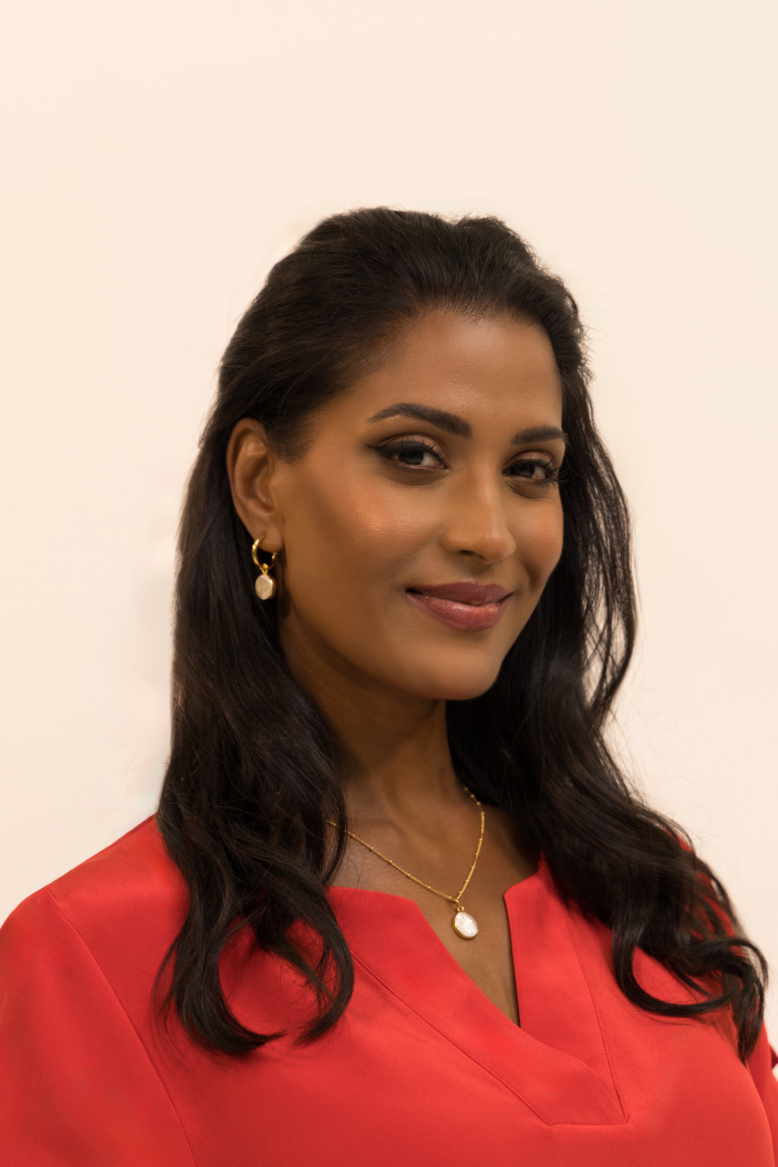 Red Silk Blouse