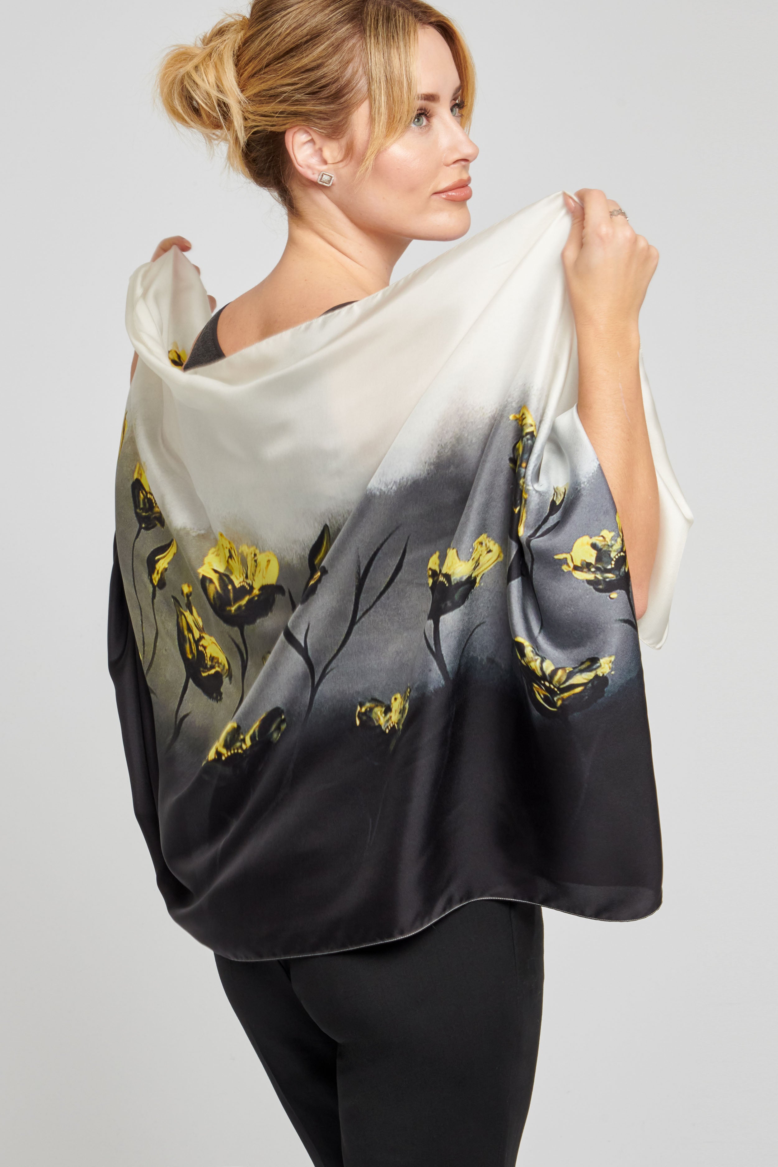 Poppy Print Silk Scarf