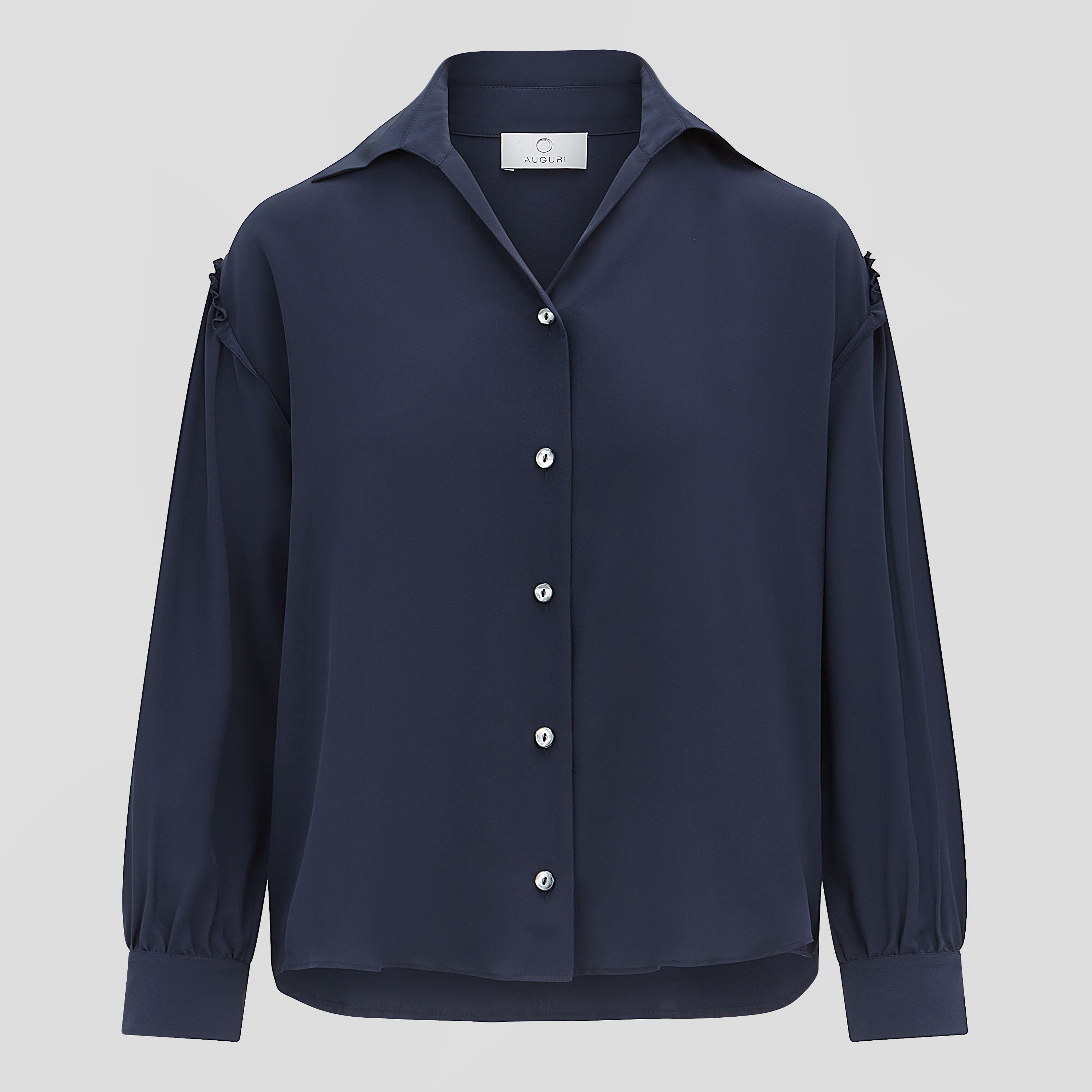 Navy Silk Shirt